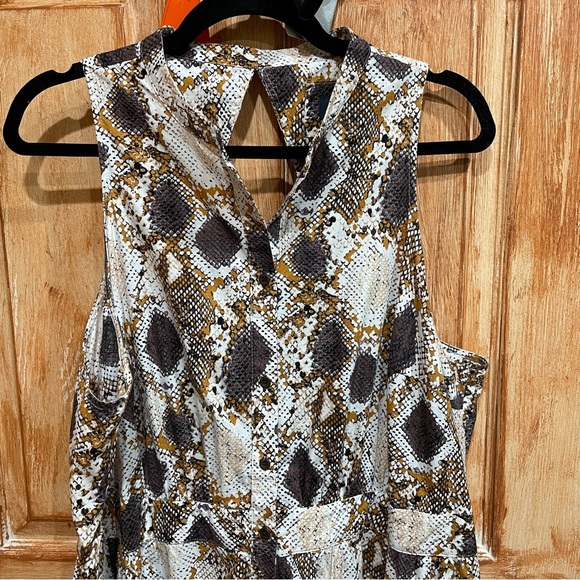 Anthropologie 18W Snake Print Tiered Button Front Maxi Dress 2X - Picture 4 of 13